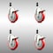 Service Caster 5 Inch 316SS Red Poly Swivel 3/4 Inch Expanding Stem Caster Set Lock Brake SCC-SS316TTLEX20S514-PPUB-RED-34-4 - alternate 1